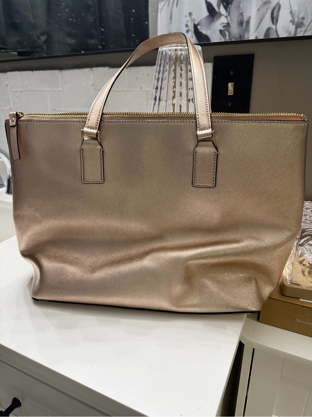 Kate Spade Cameron Street Lucie Tote in Metallic Rose Gold Finish - Picture 4 of 8